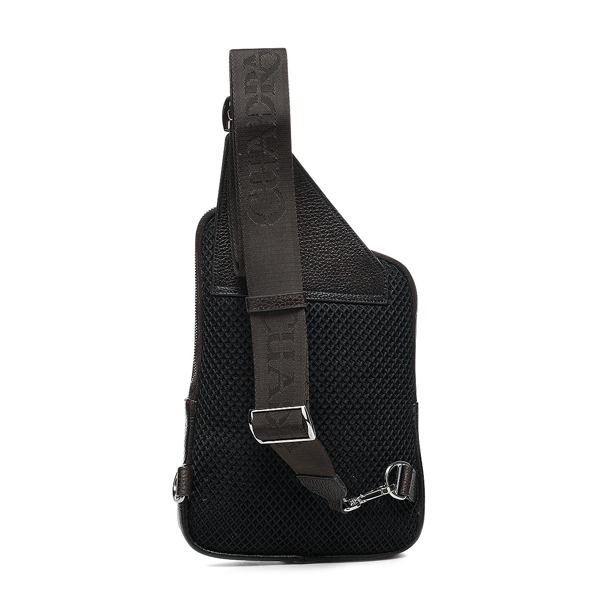 BROWN PYTHON ZIPPER & STUDS BAG