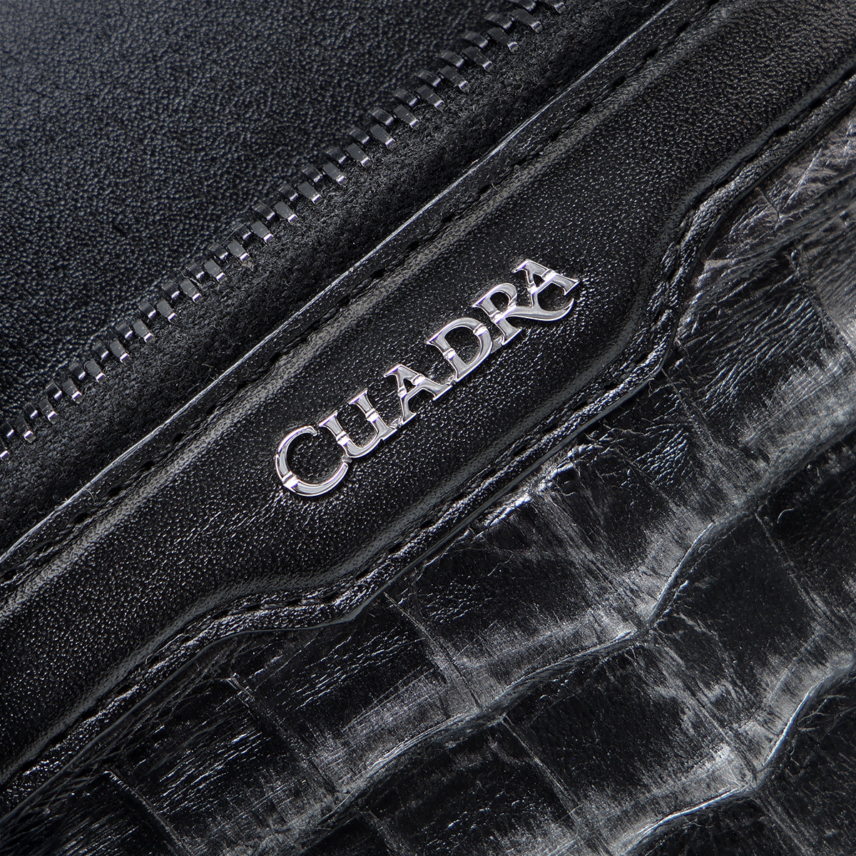 Cuadra Silver & Black Caiman ZIpper DU731