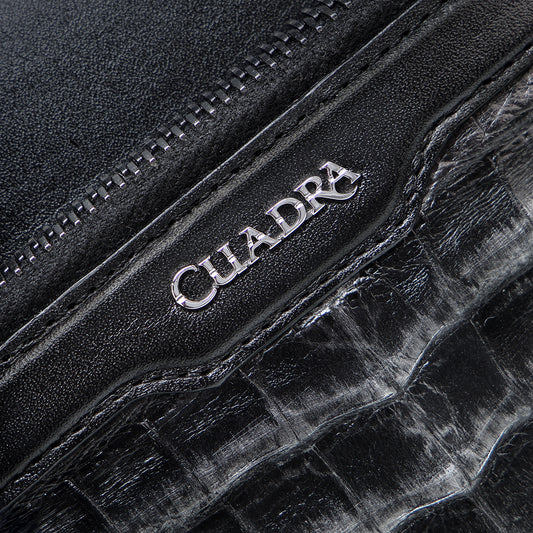 Cuadra Silver & Black Caiman ZIpper DU731