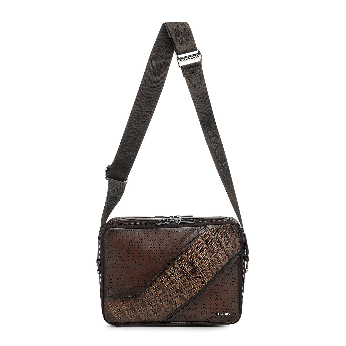 Cuadra Brown Caiman Zipper Bag DU809