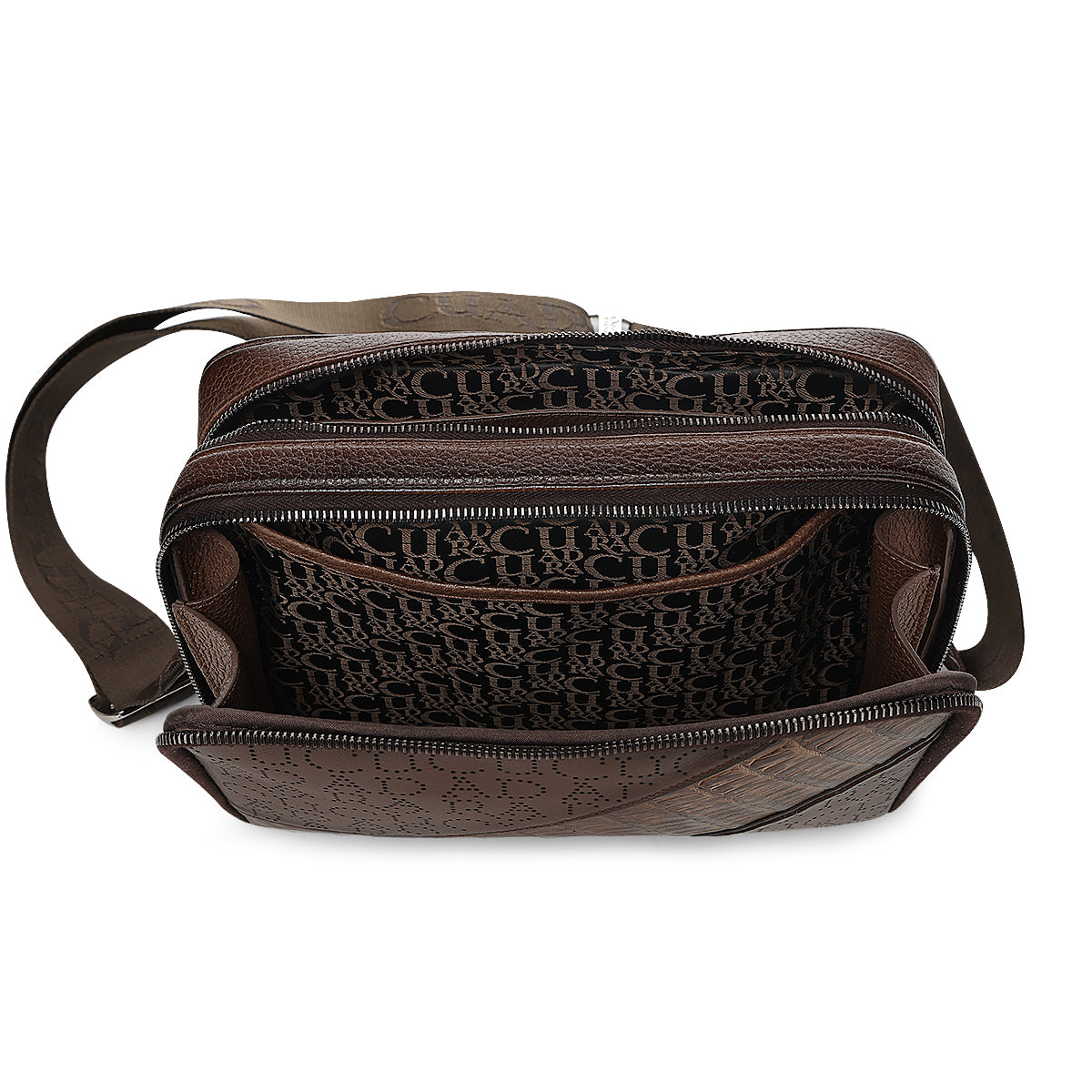 Cuadra Brown Caiman Zipper Bag DU809