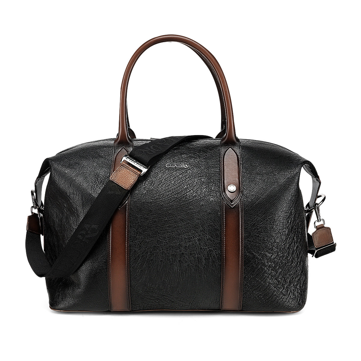 CUADRA Mn Black Ostrich Zipper Leather DU812