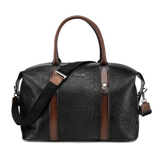 CUADRA Mn Black Ostrich Zipper Leather DU812