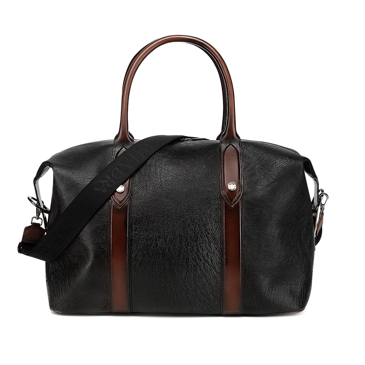 CUADRA Mn Black Ostrich Zipper Leather DU812