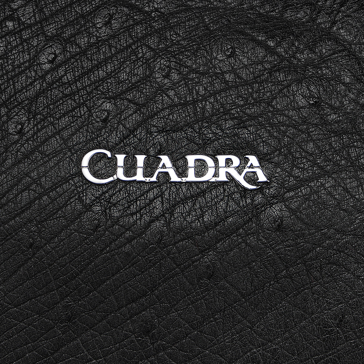 CUADRA Mn Black Ostrich Zipper Leather DU812