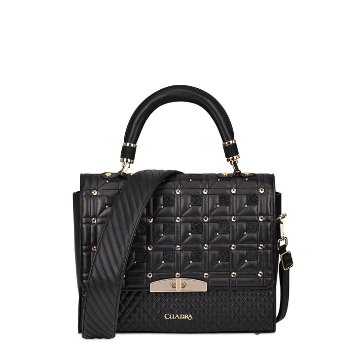 Black Stingray Embroidery & Crystals Bag