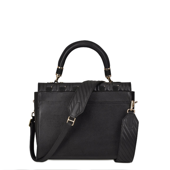 Black Stingray Embroidery & Crystals Bag