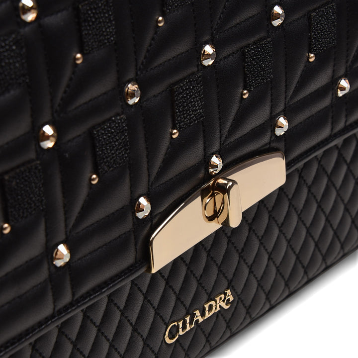 Black Stingray Embroidery & Crystals Bag
