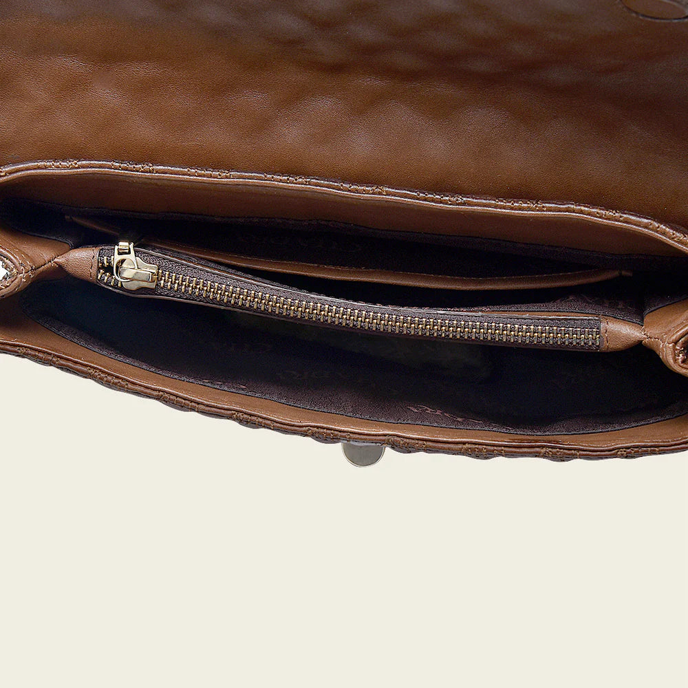 Brown Cowhide Crystals Bag