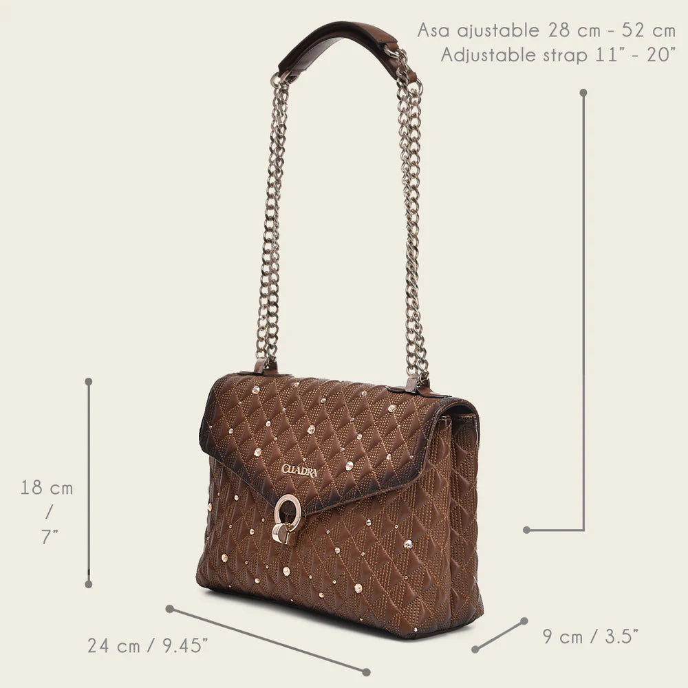 Brown Cowhide Crystals Bag