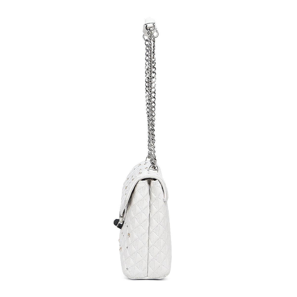 White Crystals & Studs & Zipper DU732