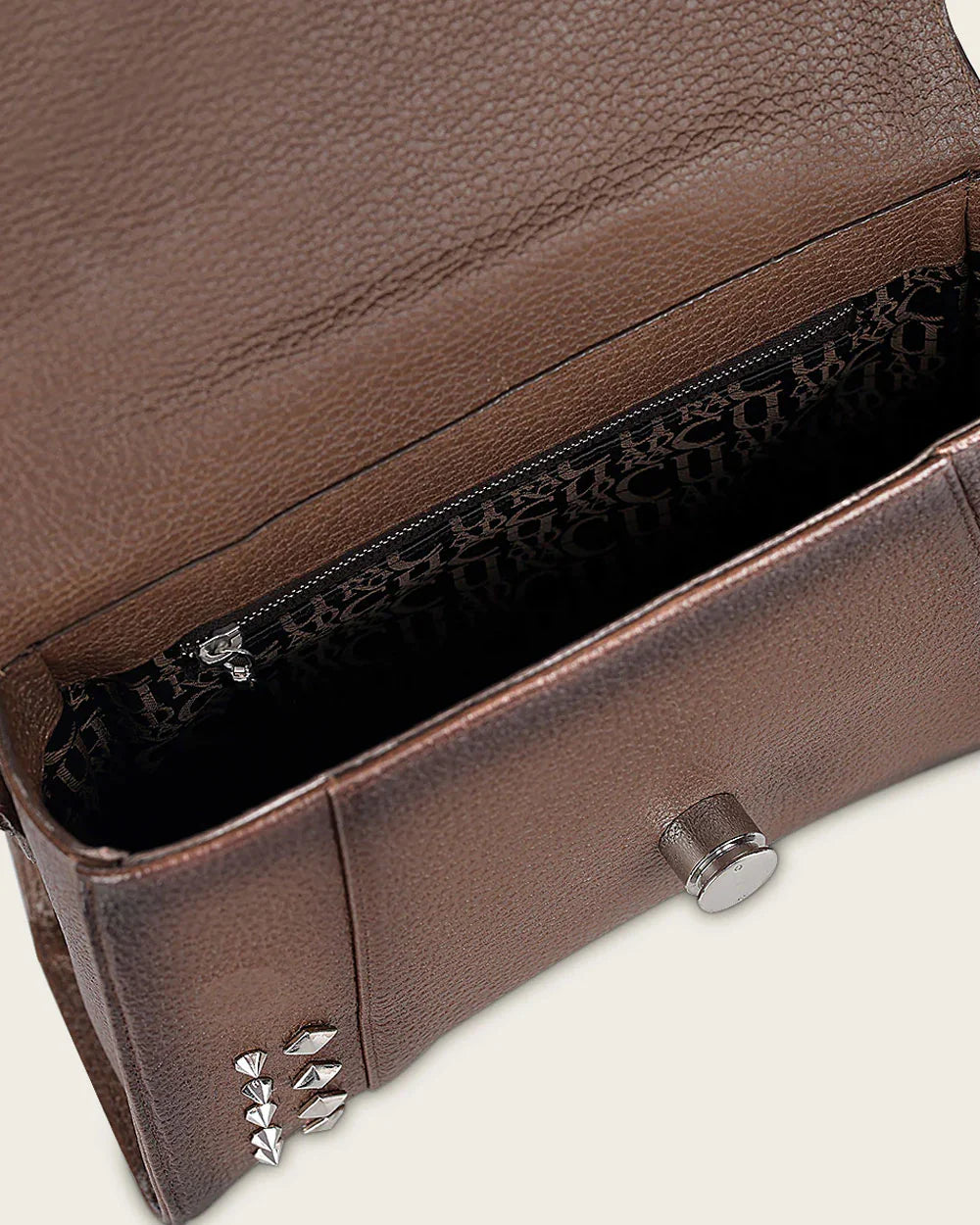 Brown Python Top Handle Handbag