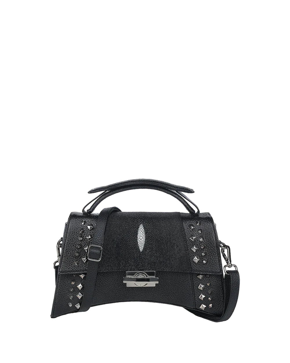 Black Stingray Top Handle Handbag