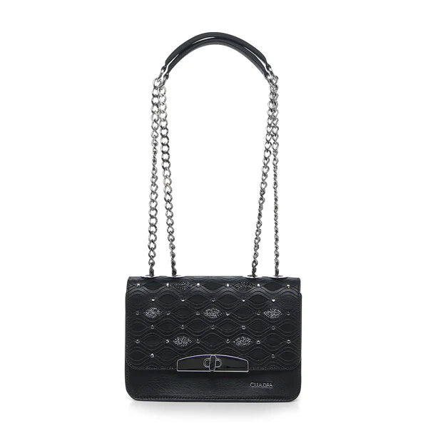 BLACK LASER & STUDS BAG DU693