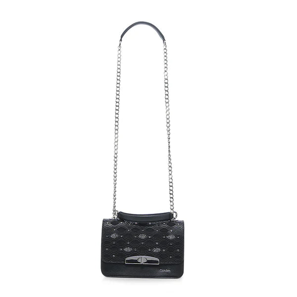 BLACK LASER & STUDS BAG DU693