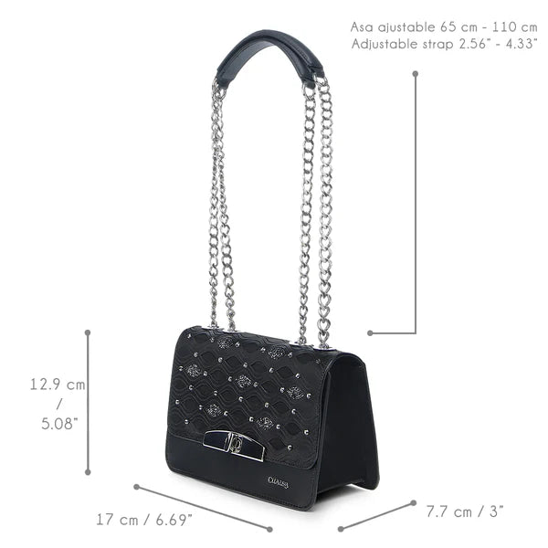 BLACK LASER & STUDS BAG DU693