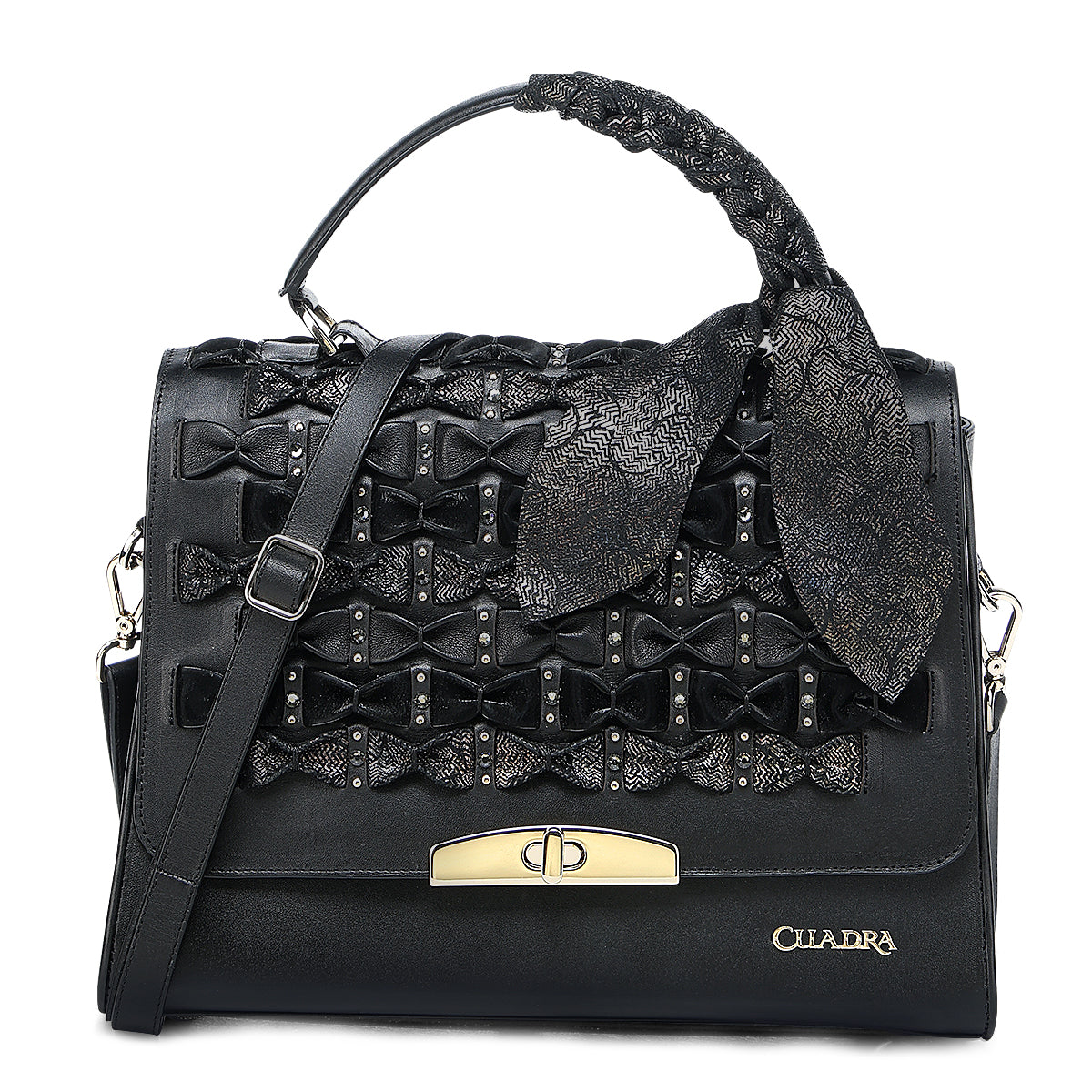 BLACK EMBROIDERY & FRINGE & STUDS