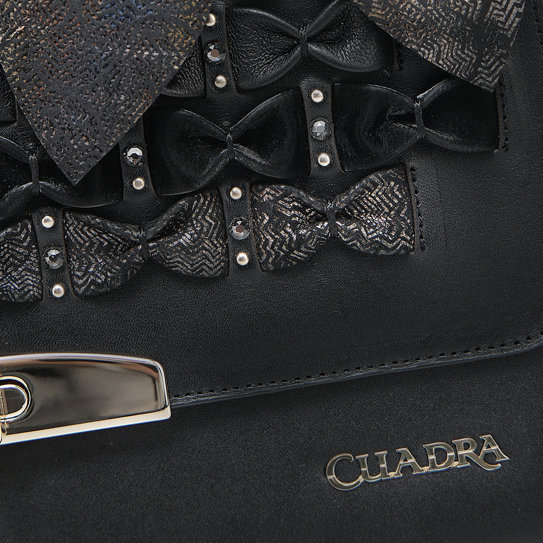 BLACK EMBROIDERY & FRINGE & STUDS