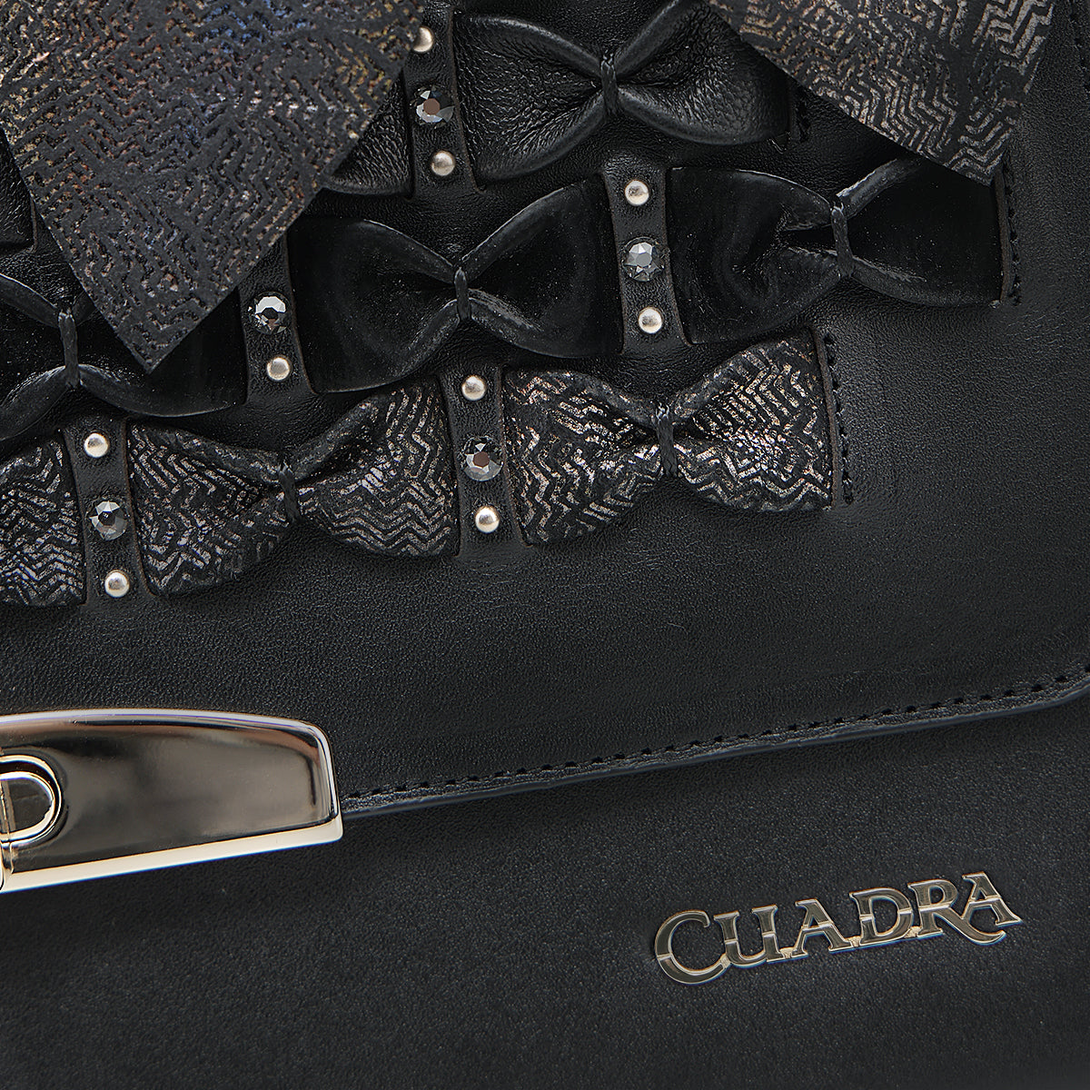 BLACK EMBROIDERY & FRINGE & STUDS