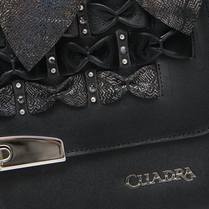 BLACK EMBROIDERY & FRINGE & STUDS