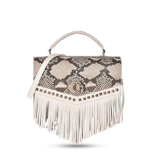 NATURAL PYTHON STUDS BAG DU568