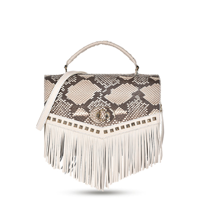NATURAL PYTHON STUDS BAG DU568
