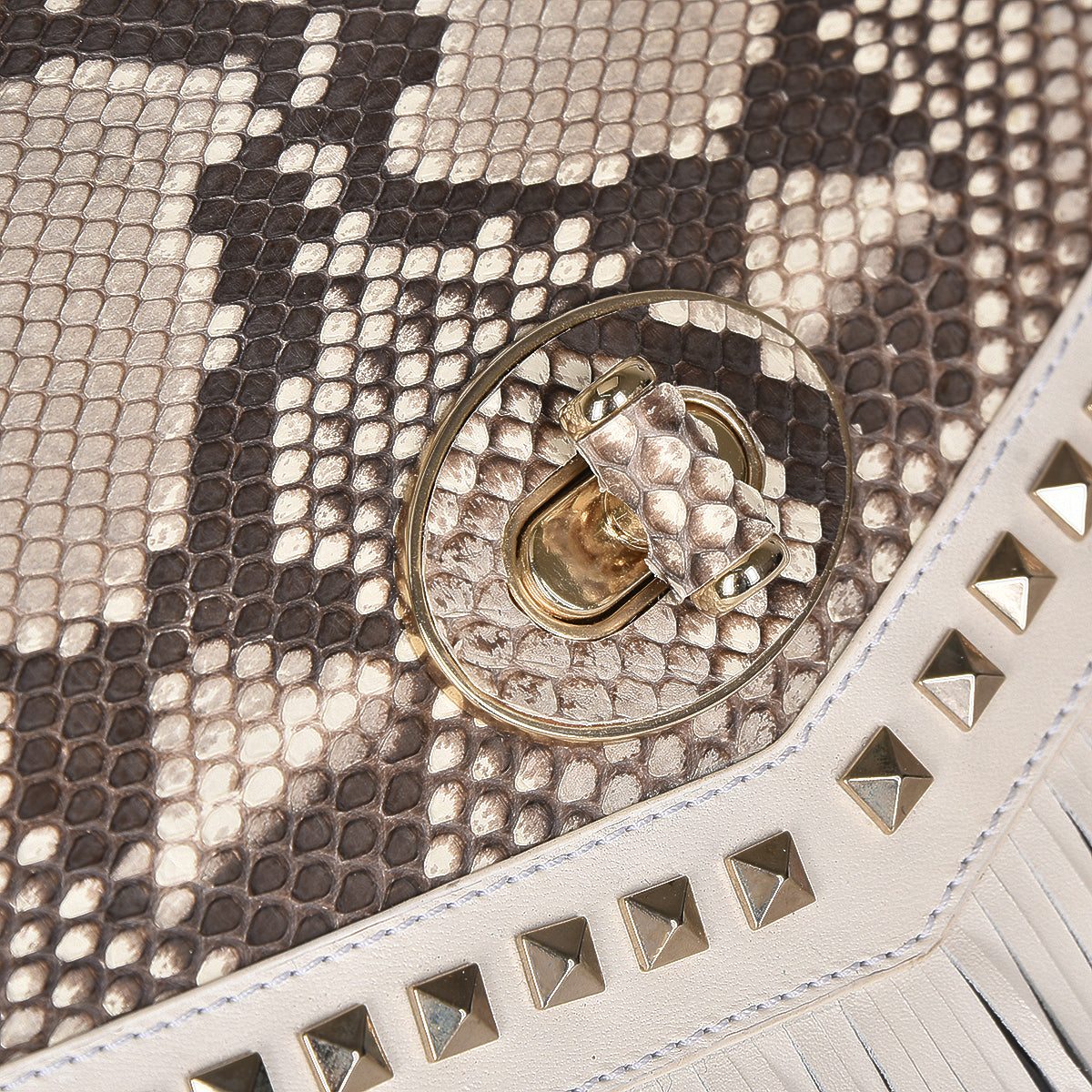 NATURAL PYTHON STUDS BAG DU568