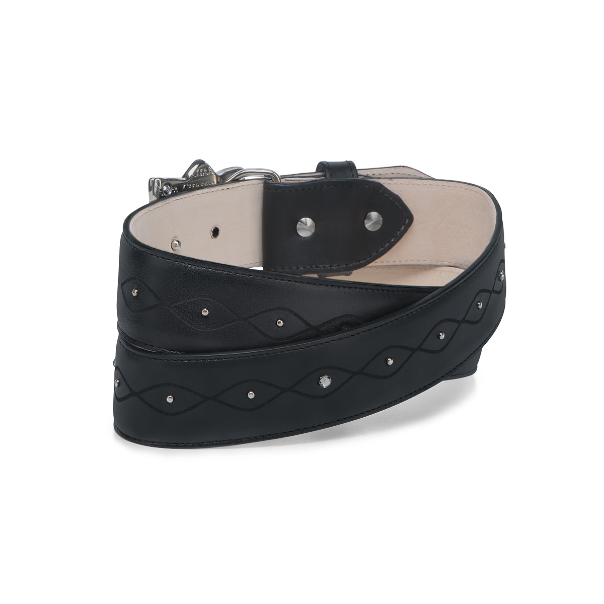 Black Laser & Studs Belt BC394