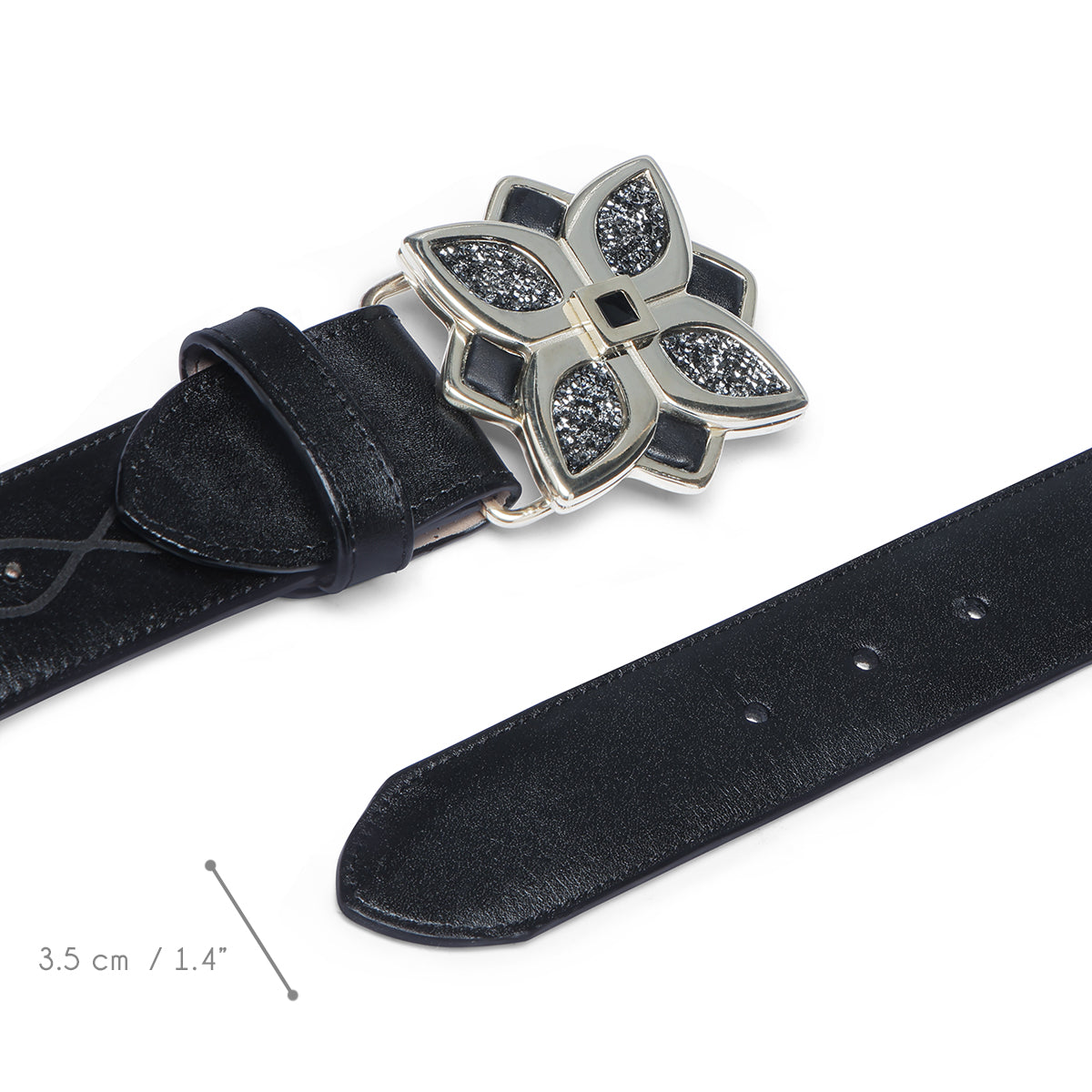 Black Laser & Studs Belt BC394