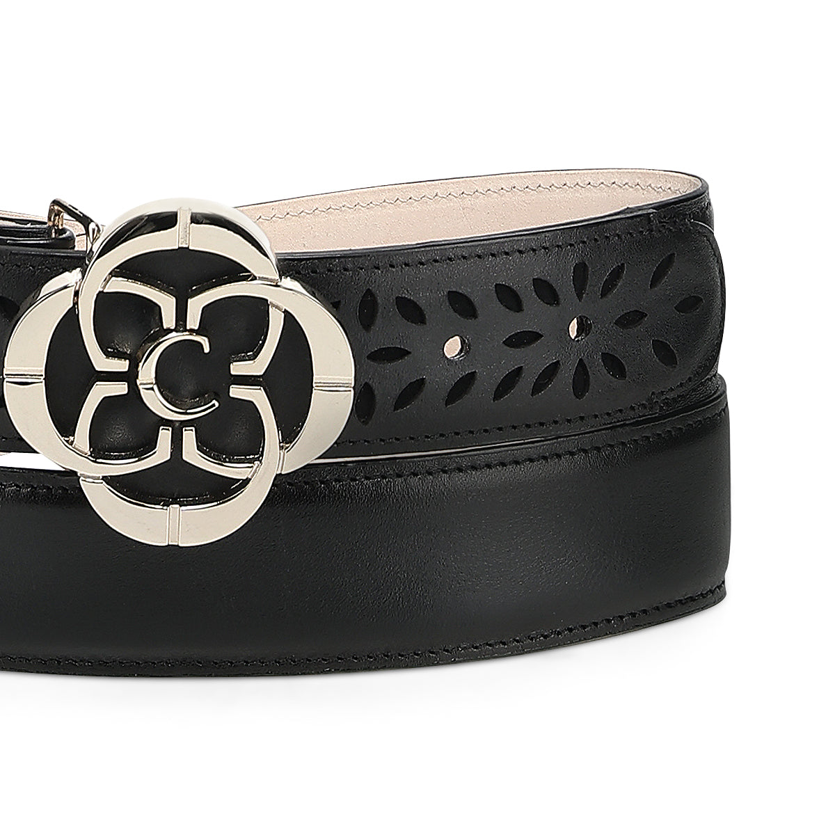 Cuadra Black Cowhide Laser Belt BC469