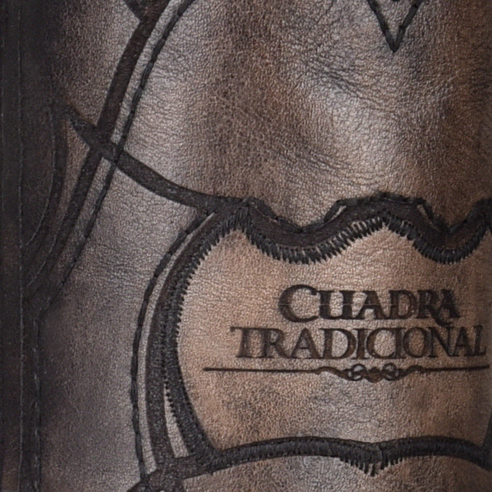 Plunge Black Caiman Laser & Embroidery Narrow Square Toe