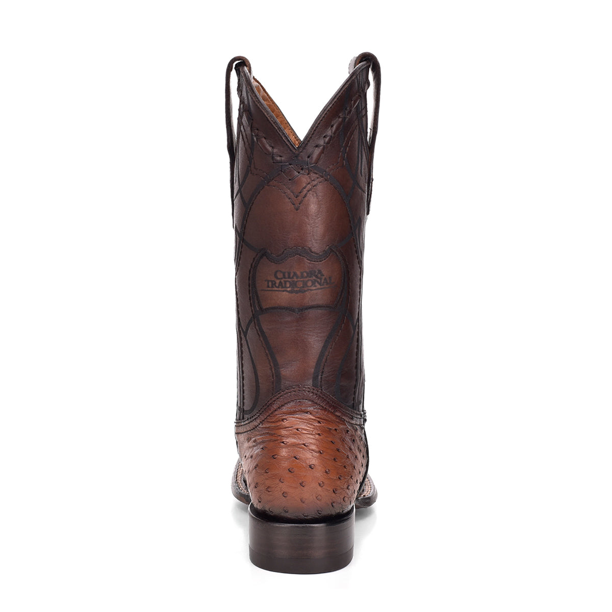 OSTRICH LASER EMBROIDERY SQUARE TOE CU457