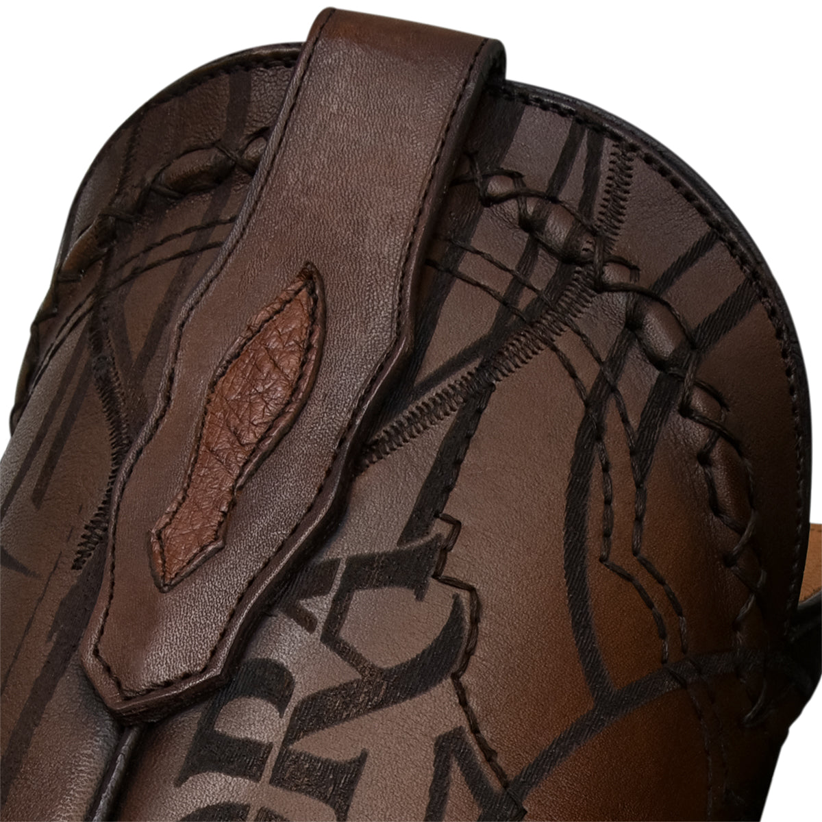 OSTRICH LASER EMBROIDERY SQUARE TOE CU457