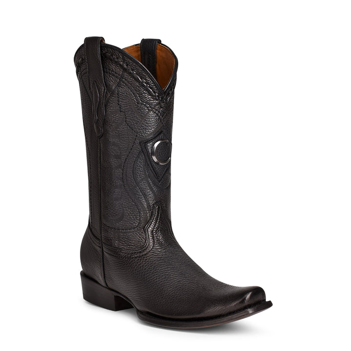 Black Deer Laser & Embroidey Narrow Square Toe