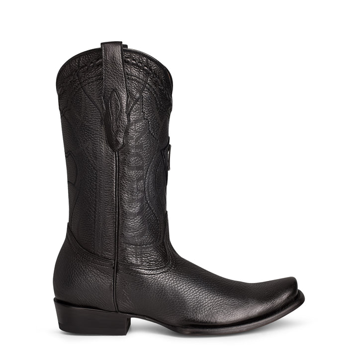 Black Deer Laser & Embroidey Narrow Square Toe
