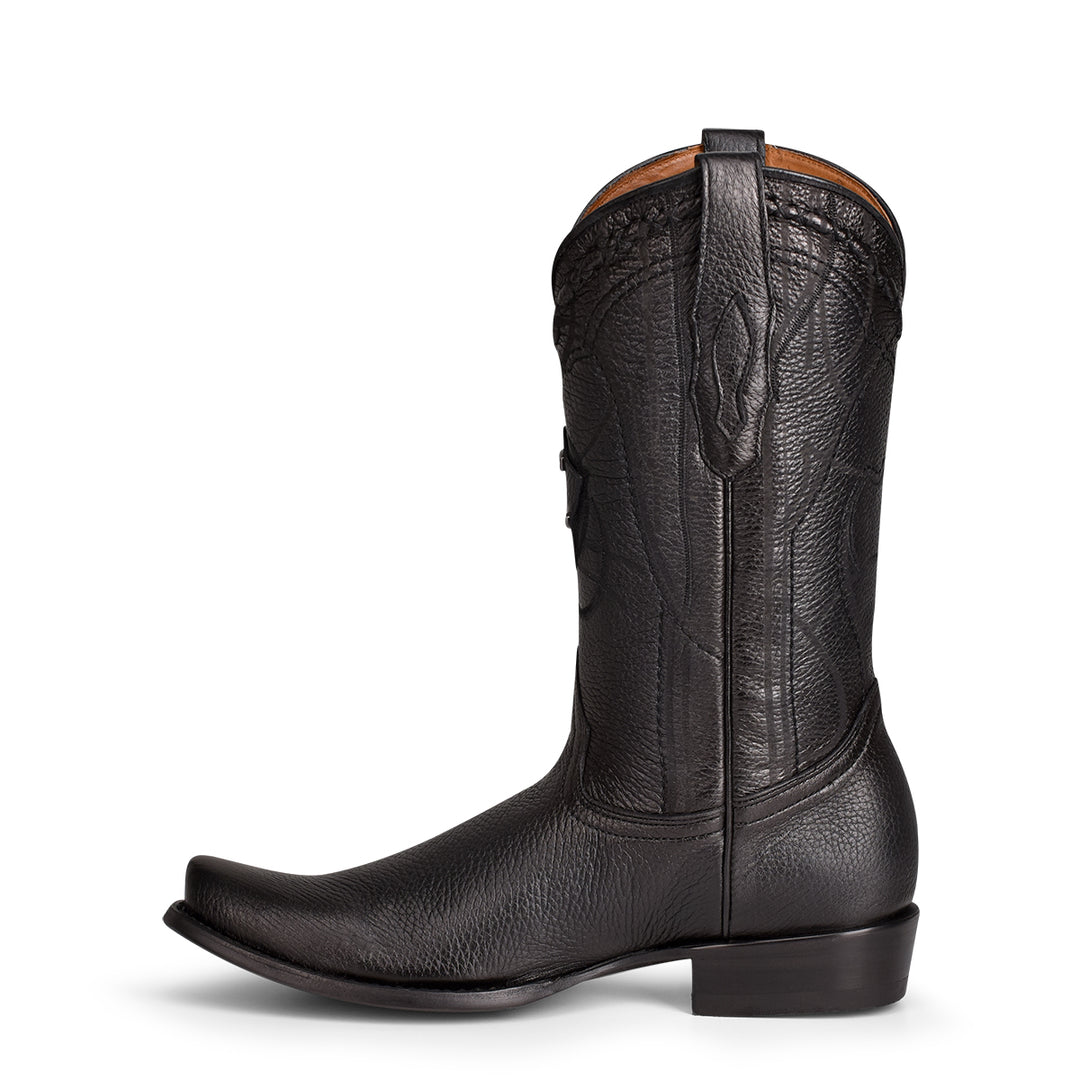 Black Deer Laser & Embroidey Narrow Square Toe