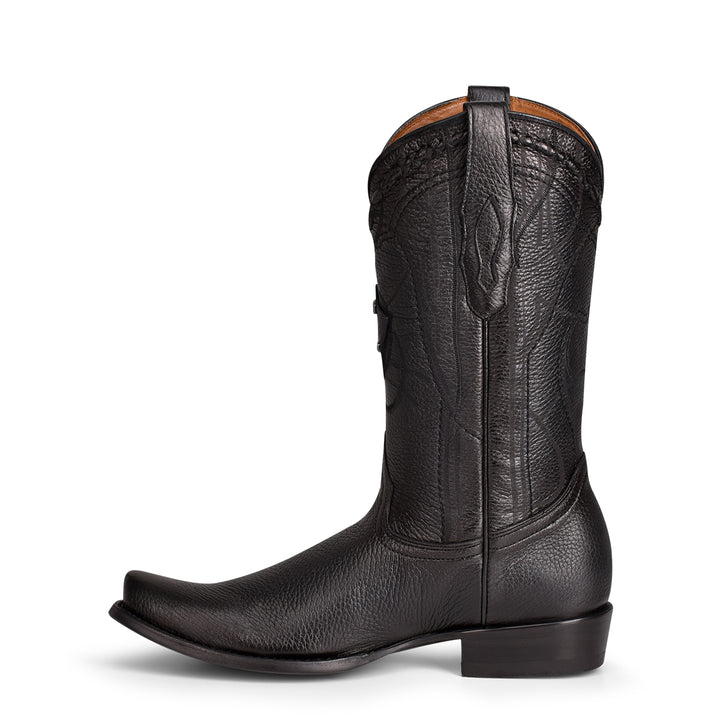 Black Deer Laser & Embroidey Narrow Square Toe