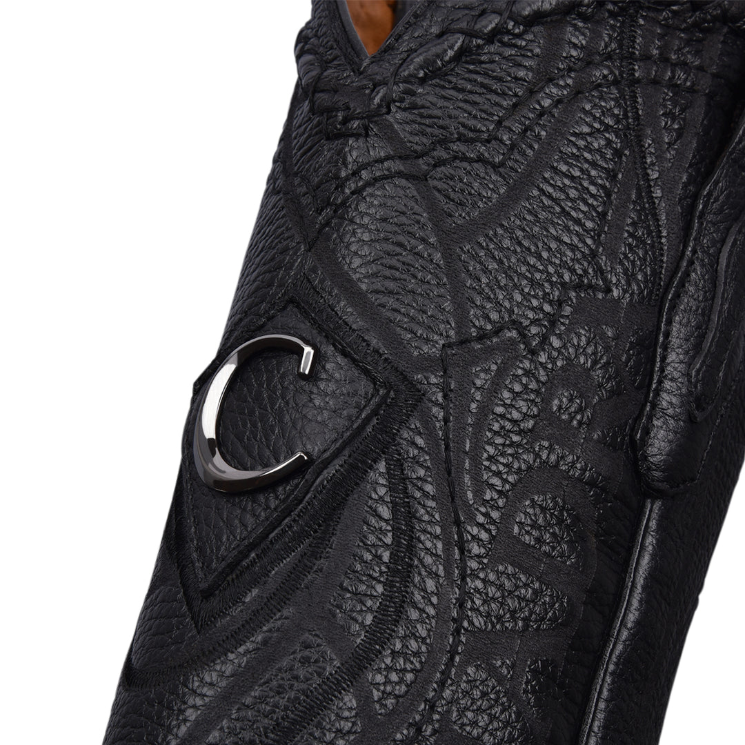 Black Deer Laser & Embroidey Narrow Square Toe