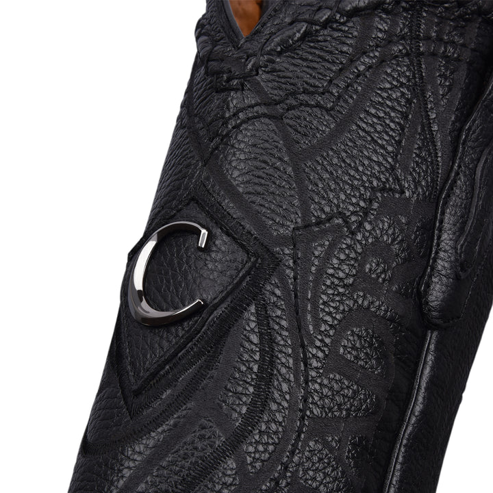 Black Deer Laser & Embroidey Narrow Square Toe