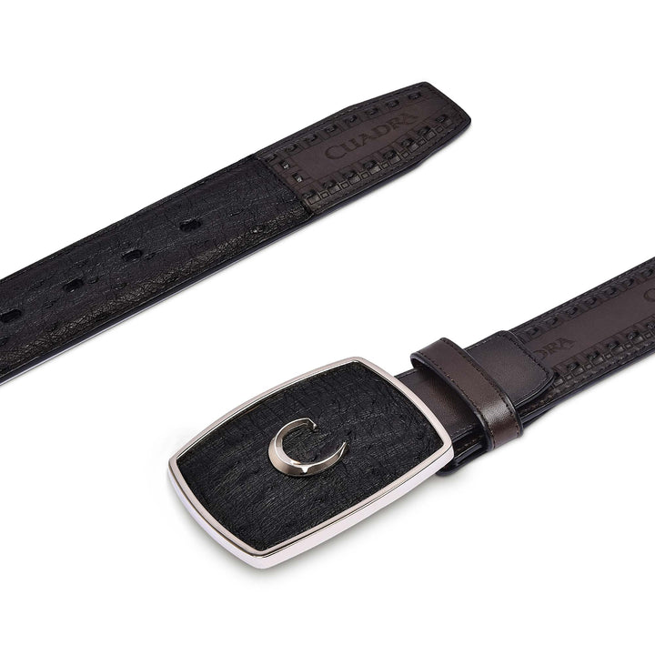 Black Ostrich Laser & Woven