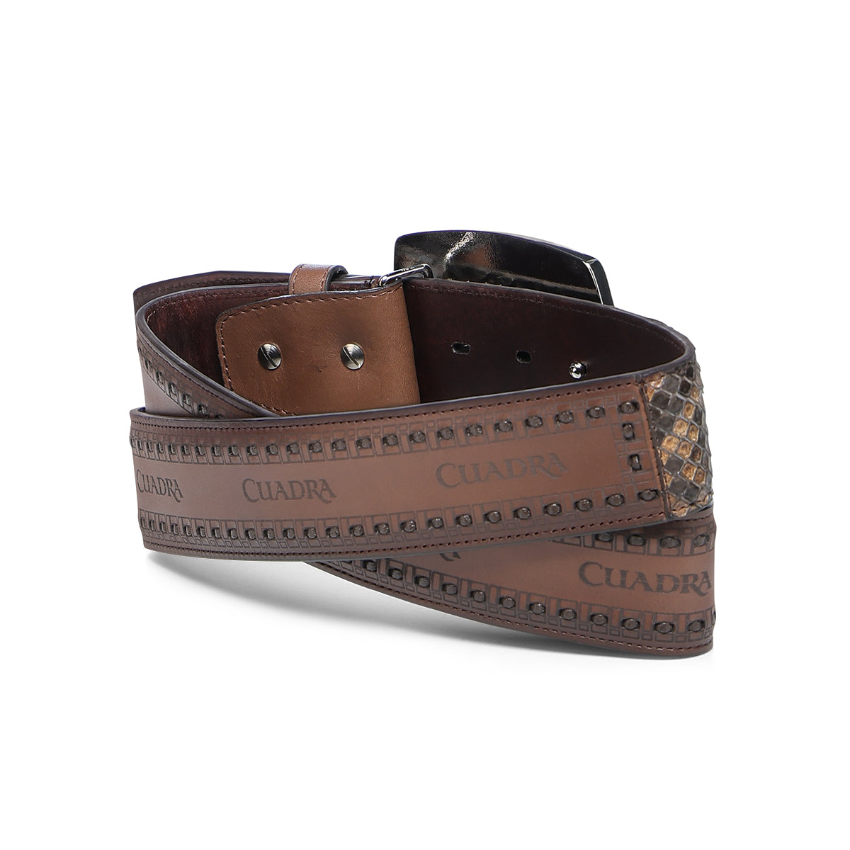 Brown Python Laser & Woven Belt