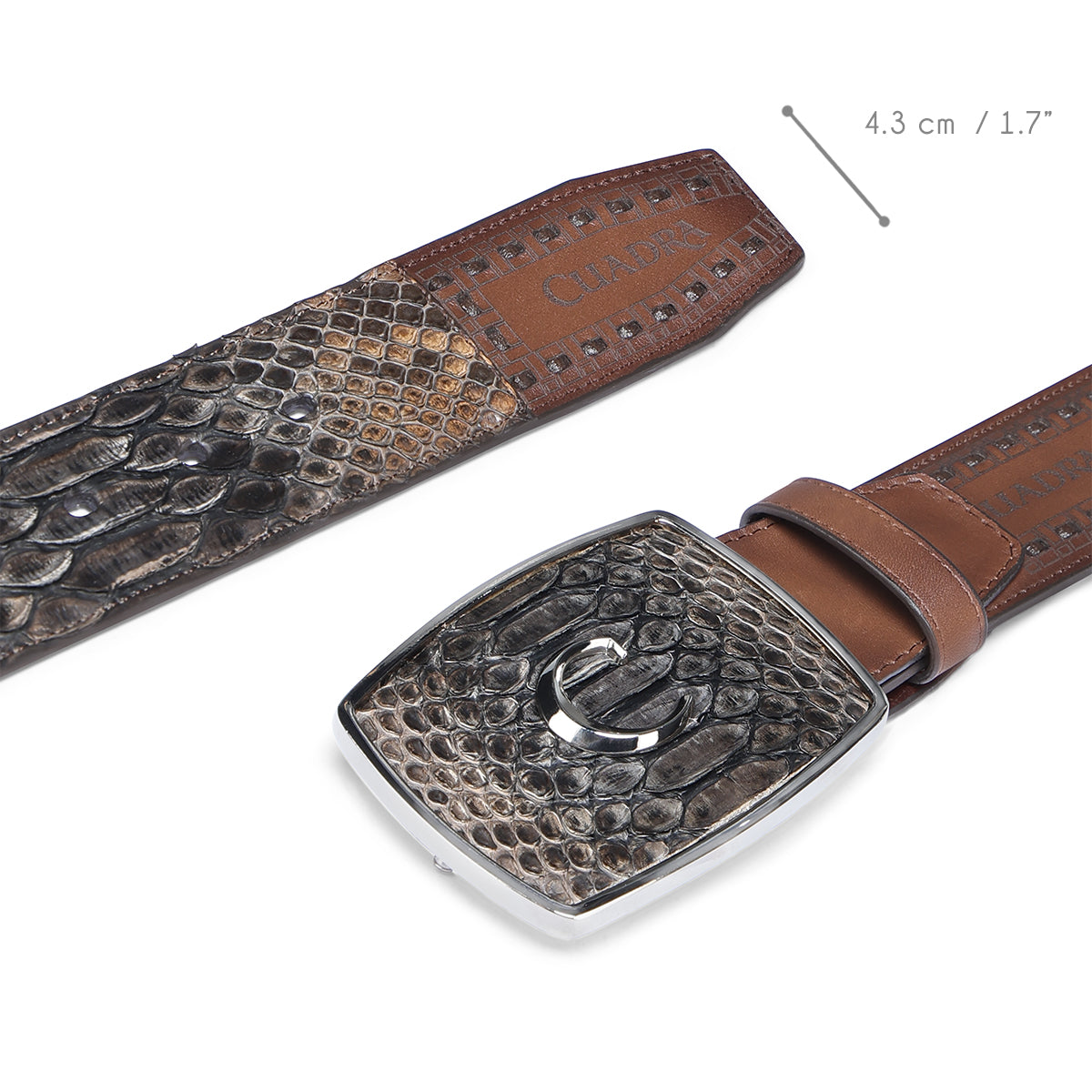 Brown Python Laser & Woven Belt