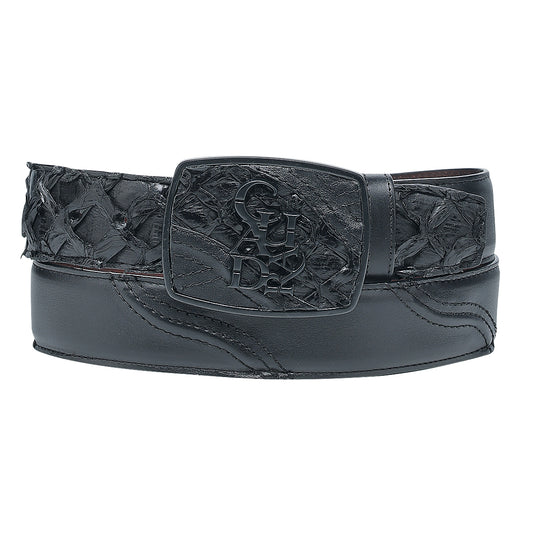 Black Fish Pirarucu Exotic Strip Belt