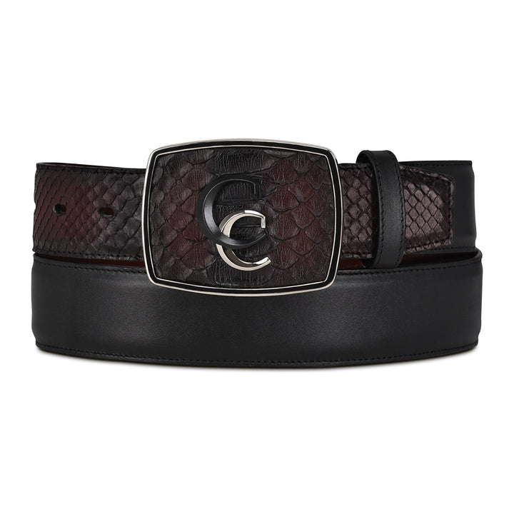 Black Cherry Phyton Exotic Strip Belt
