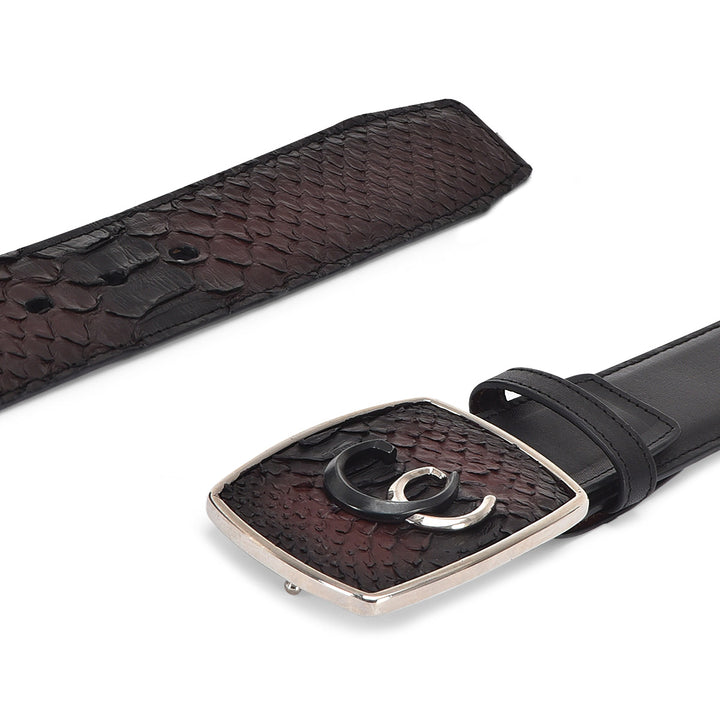 Black Cherry Phyton Exotic Strip Belt