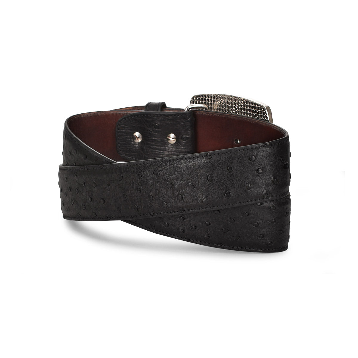 Cuadra Ostrich Black Belt BC306