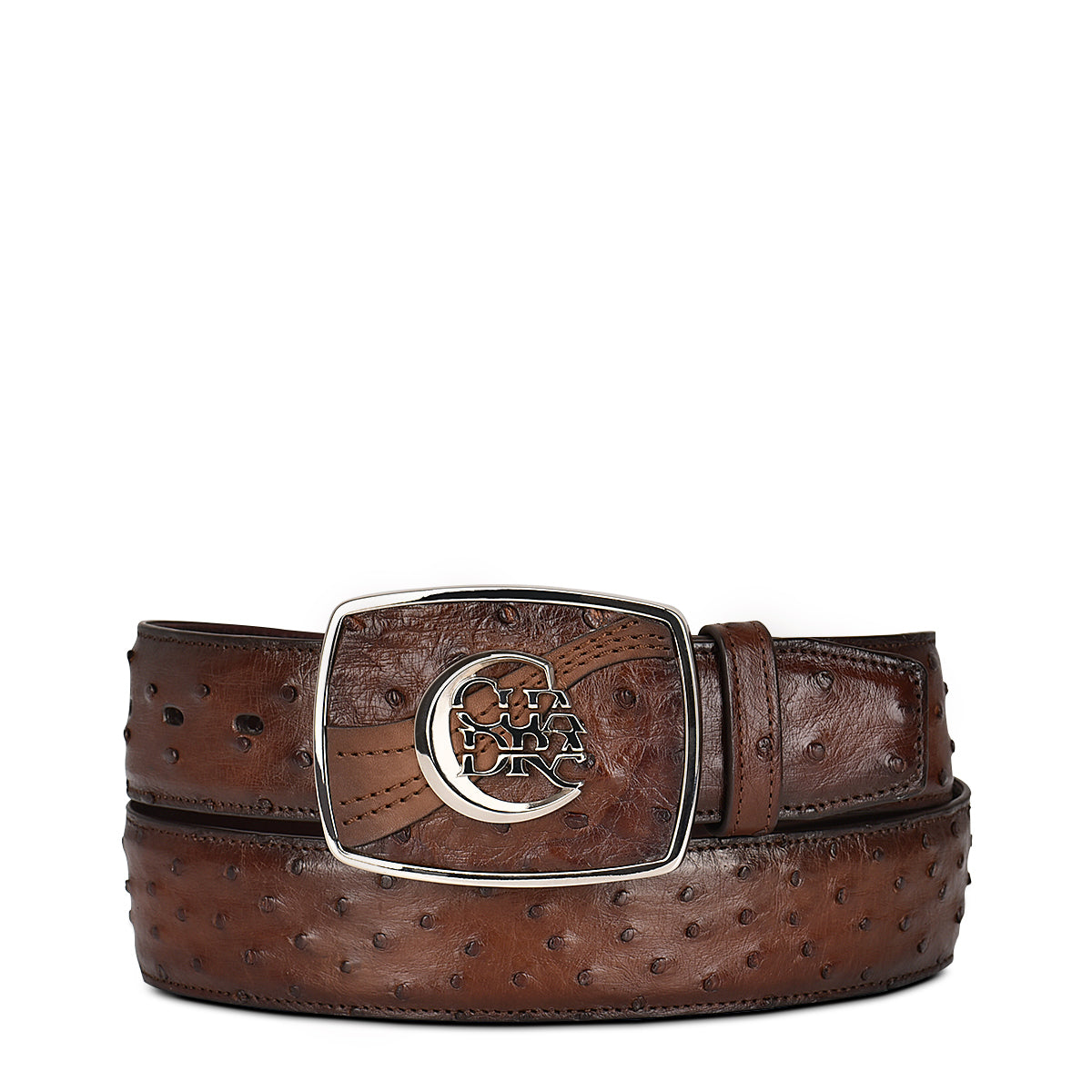 Moroni Chestnut Ostrich Belt