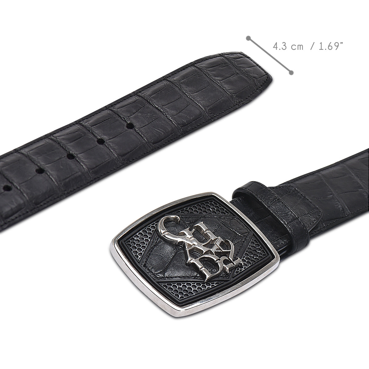 Cuadra Black Alligator Belt BC325