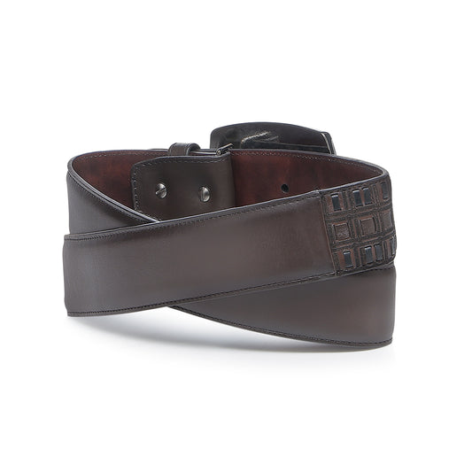 Cuadra Black Embroidery Belt BC401