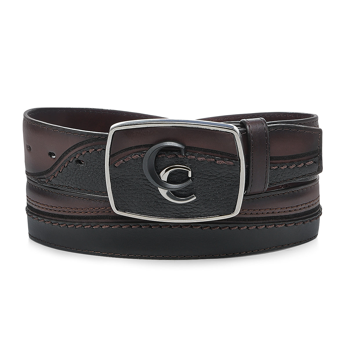 Chocolate & Black Deer Embroidery Belt